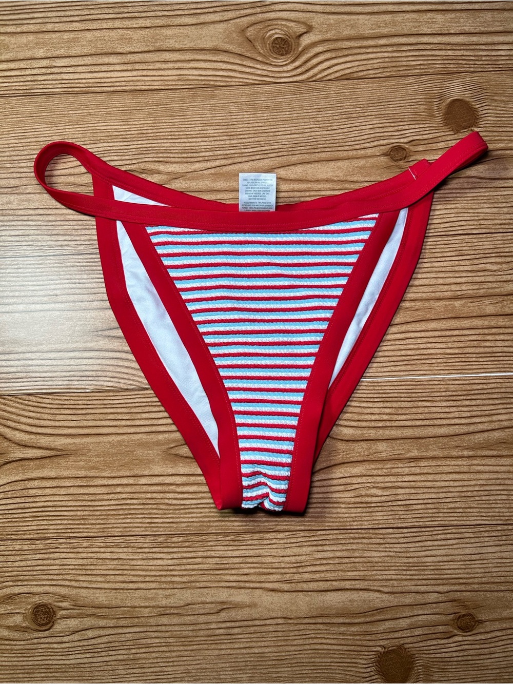 Wild Fable Women's Multi-Stripe Cheeky Bikini Bottoms Red Size M New With Tags